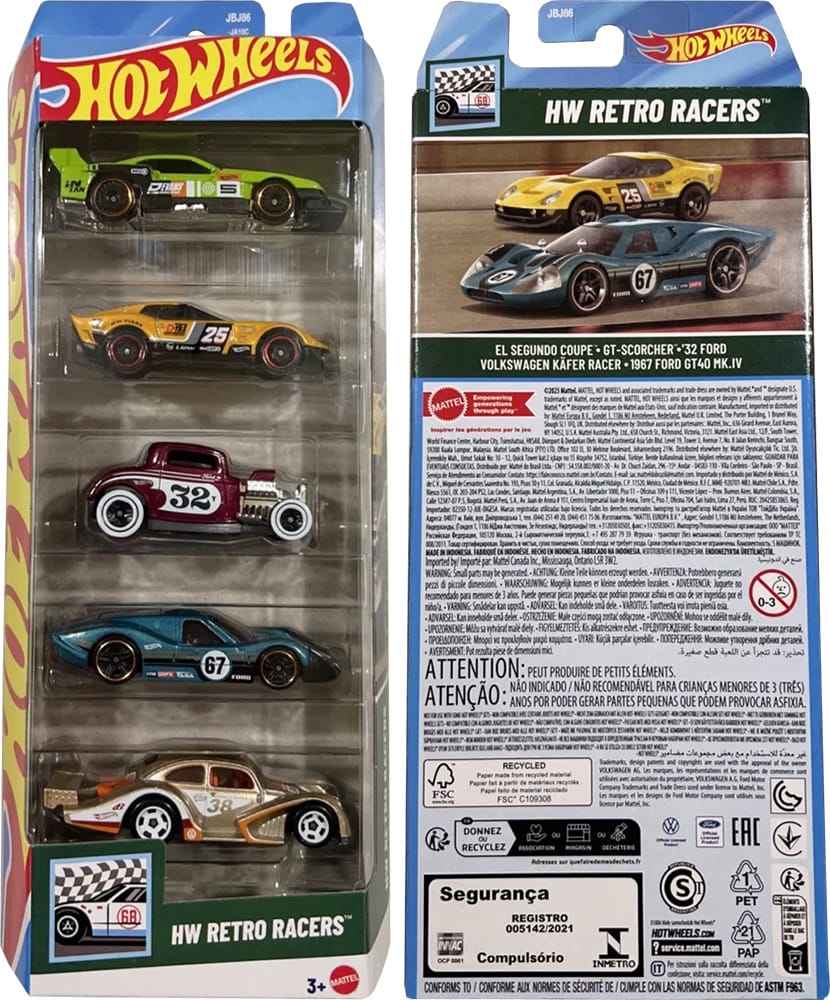 Hot Wheels 2025 Retro Racers 5-Pack