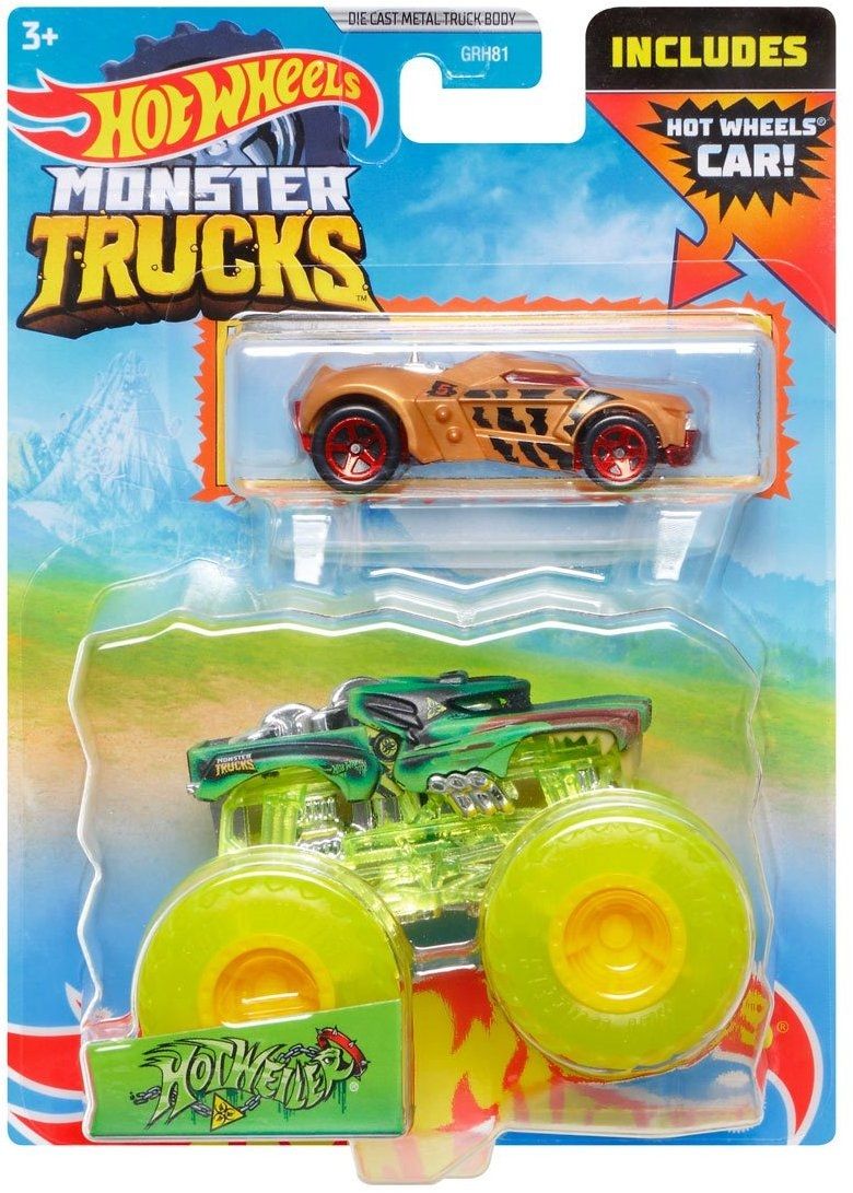 Monster Trucks + Hot Wheels Car 2-Packs - Mix K