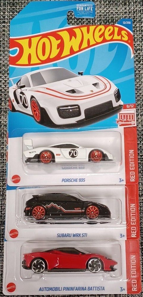 Hot Wheels Red Edition - 7, 8, and 9
