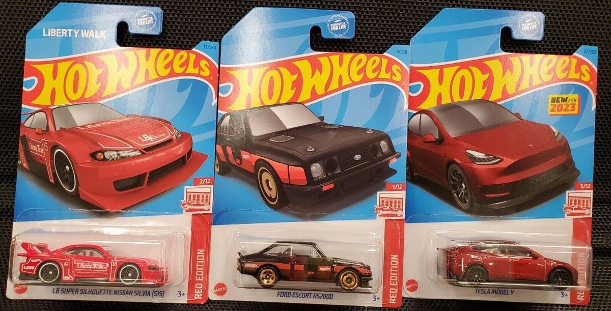 2023 Hot Wheels Red Edition 1, 2, 3