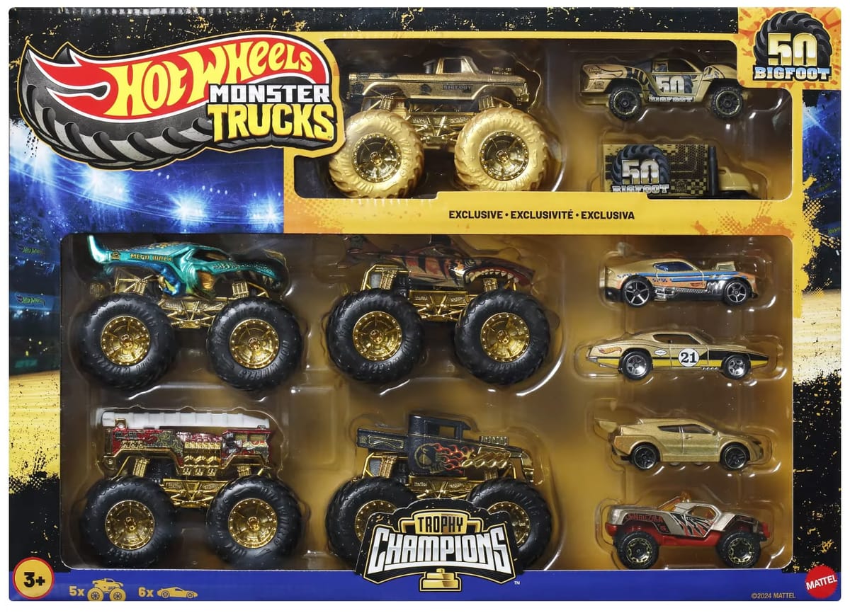 Hot Wheels Monster Trucks Trophy Champions Box Set