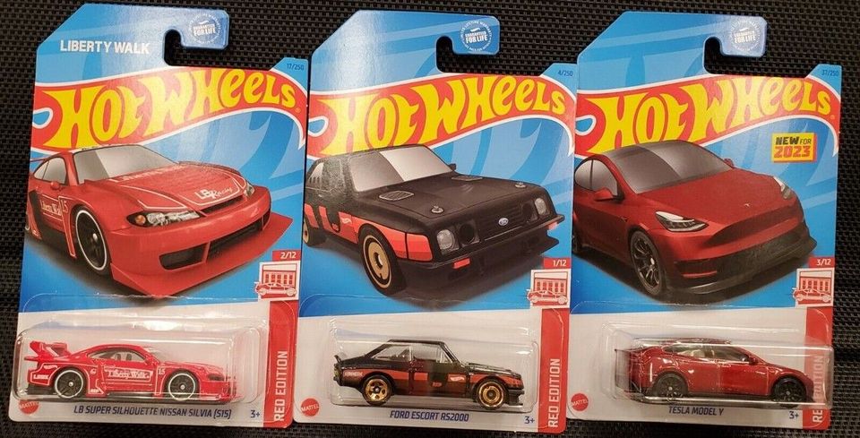 2023 Hot Wheels Red Edition 1, 2, 3