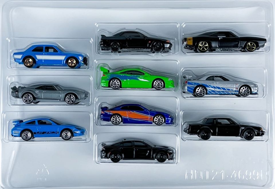 Hot Wheels Fast & Furious 10-Car Box Set - Loose Pics