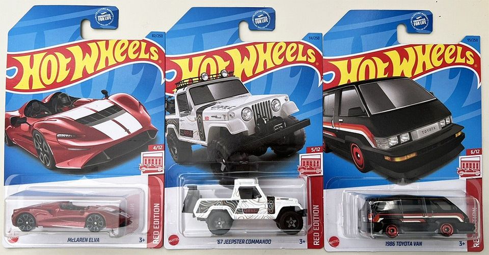 2023 Hot Wheels Red Edition 4, 5, 6