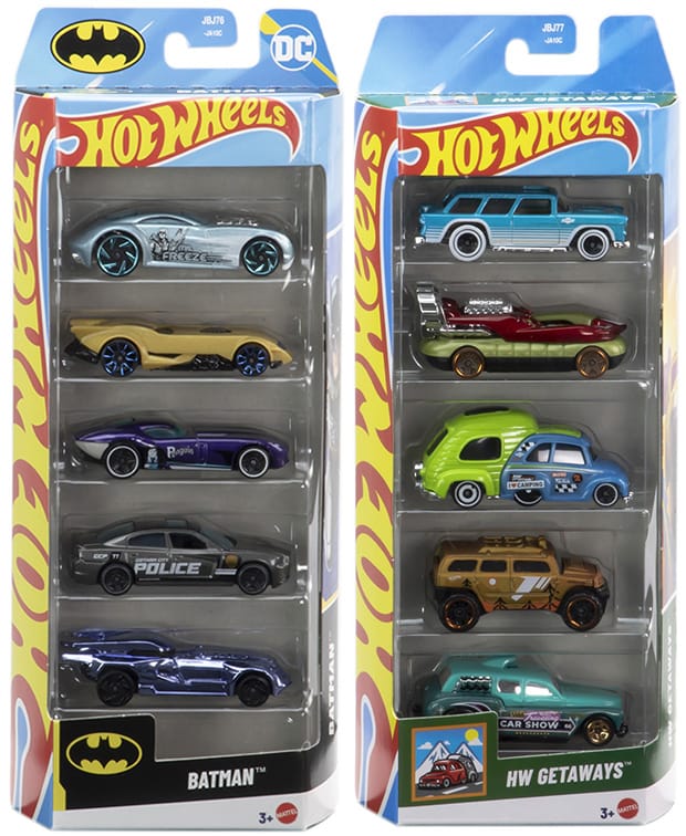 Batman & HW Getaways - 2025 Hot Wheels 5-Packs