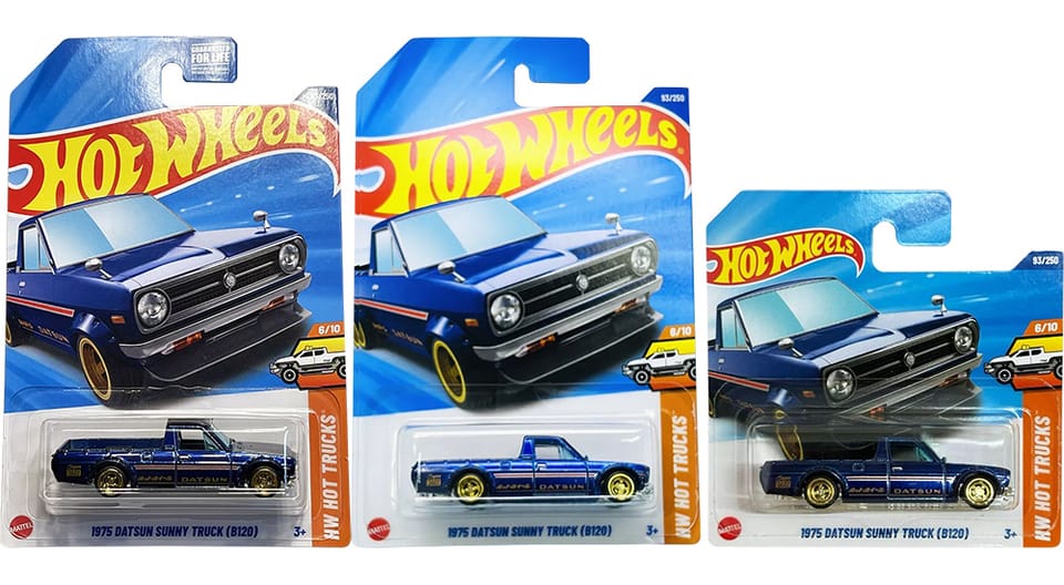 1975 Datsun Sunny Truck (B120) - Hot Wheels 2025 Super T-Hunt - US, Int. & Short Card