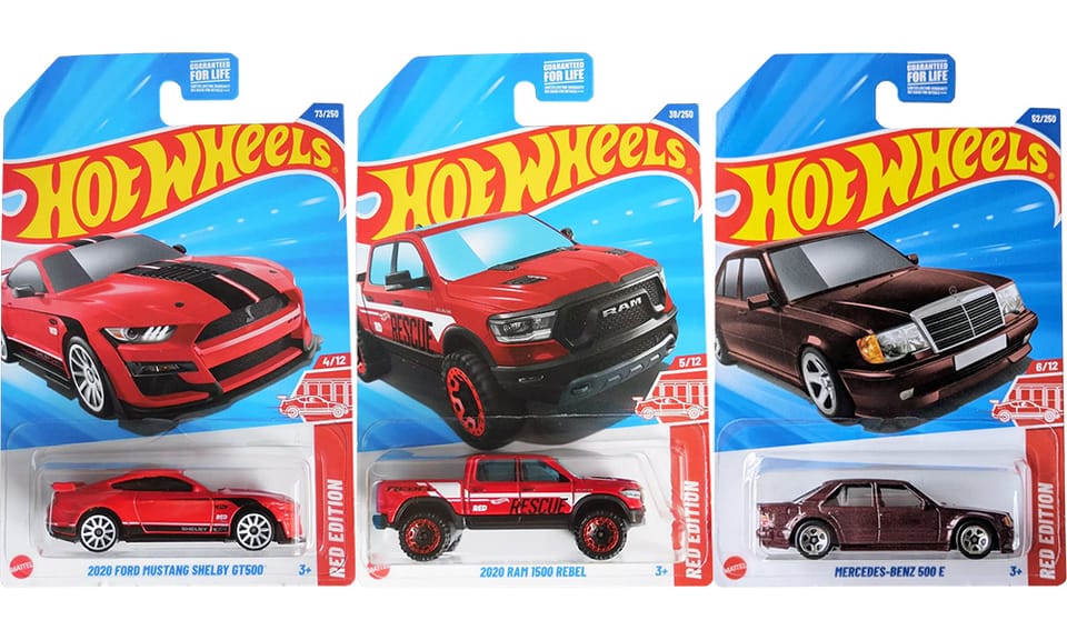 2025 Hot Wheels Red Edition 4, 5, 6