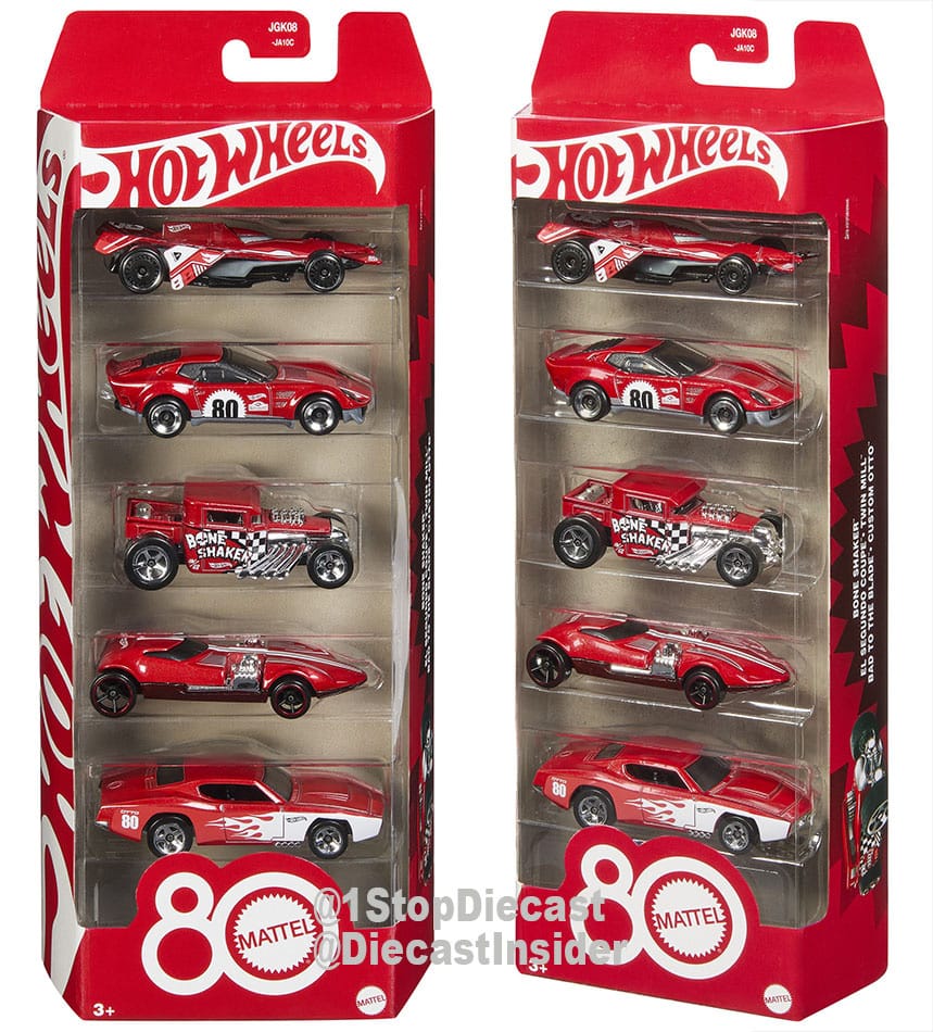 Mattel 80th Anniversary Hot Wheels 5-Pack