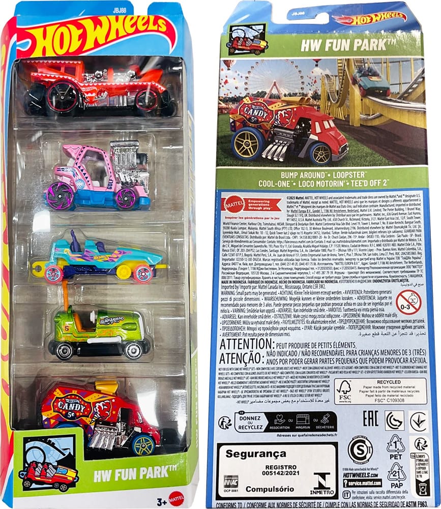 Hot Wheels 2025 HW Fun Park 5-Pack