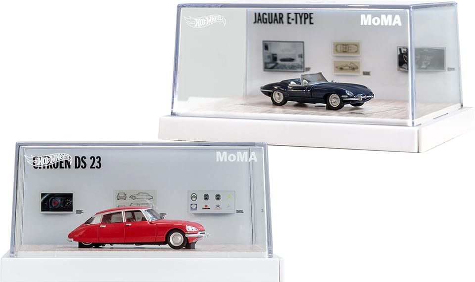 Hot Wheels x MoMa Jaguar E-Type Roadster & Citroën DS 23 Sedan